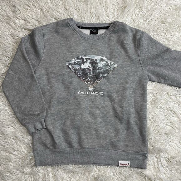 Diamond Supply Co. Gray Graphic Pullover Sweatshirt Size M - Picture 1 of 6